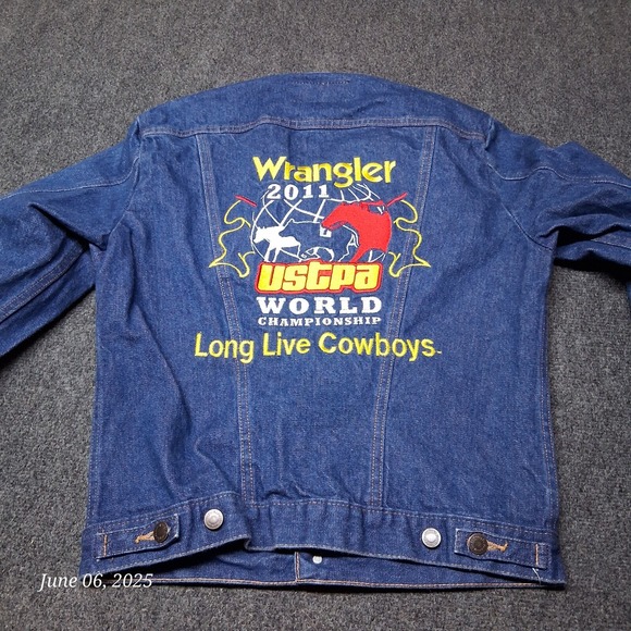 Wrangler USTPA 2011 World Championship Denim Jacket Men Size Small - Picture 1 of 9